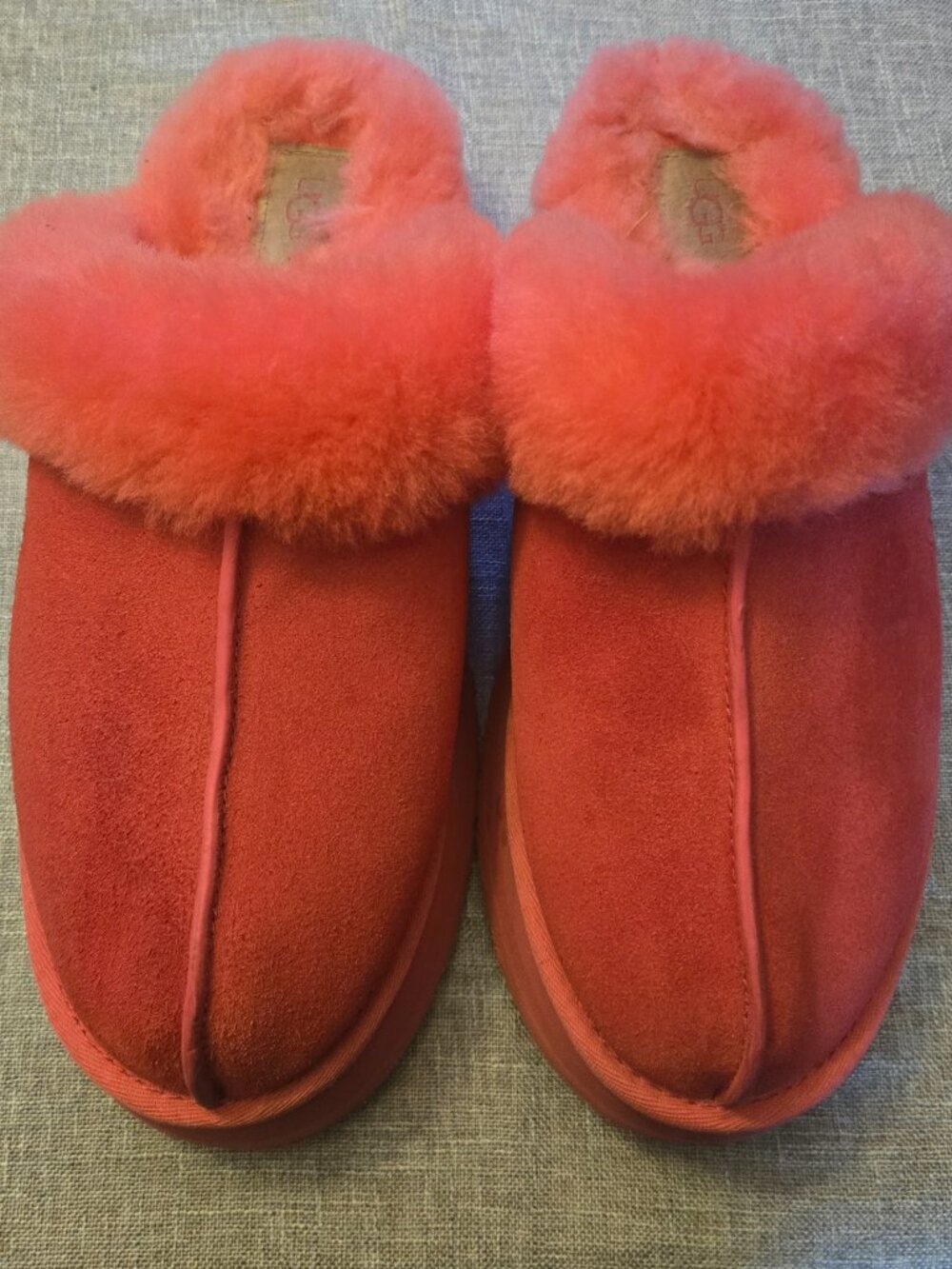 UGG Disquette Pink Glow Coral Platform Slippers Women’s Size 11